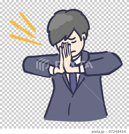 真剣にお願いする制服男子のイラスト 97248454