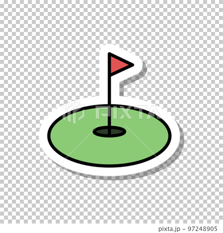 sticker sports equipment illustration golf green 97248905