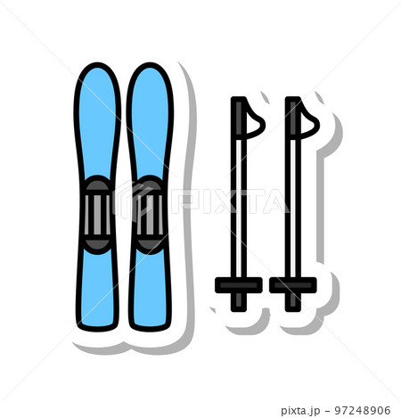 ステッカースポーツ用品イラスト スキー 97248906