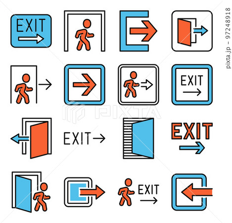 Exit Icons Set on White Background. Vectorのイラスト素材 [97248918] - PIXTA