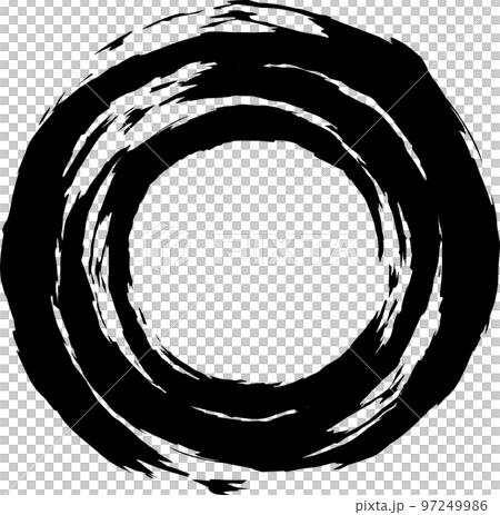 A circular monochrome frame that looks like it was drawn with a paintbrush A circular monochrome frame that looks like it was drawn with a paintbrush 97249986