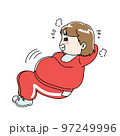 筋トレをするメタボ気味な女性のダイエットイラスト2 97249996