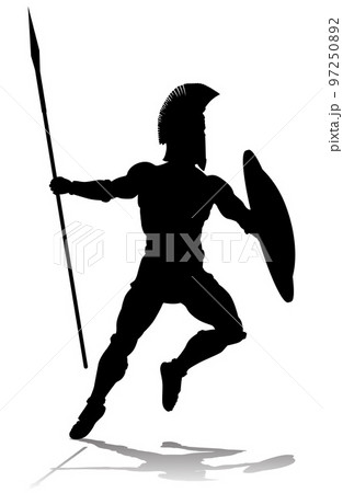 Spartan Silhouette Gladiator Trojan Greek Warrior 97250892