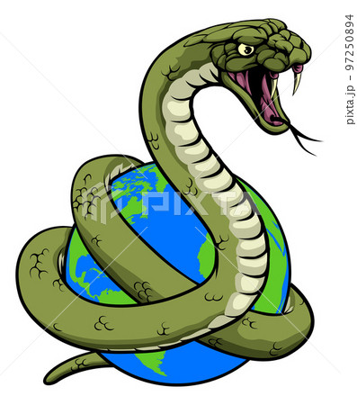 Snake World Earth Globe Concept Snake World Earth Globe Concept 97250894