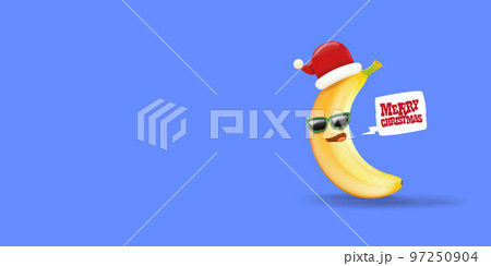 Merry Christmas horizontal greeting banner with...のイラスト素材 [97250904] - PIXTA