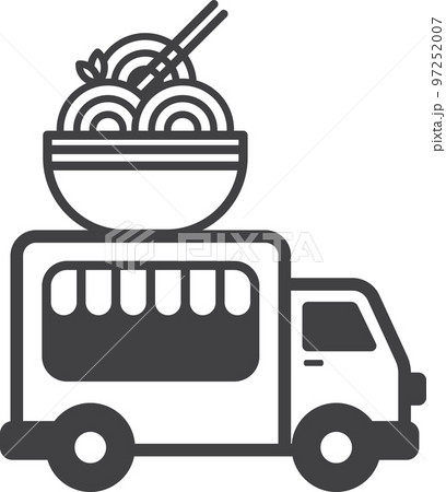 Food Truck and Noodles illustration in minimal style 97252007