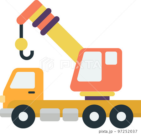 crane truck illustration in minimal style crane truck illustration in minimal style 97252037