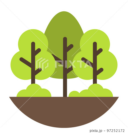 trees and ground illustration in minimal styleのイラスト素材 [97252172] - PIXTA