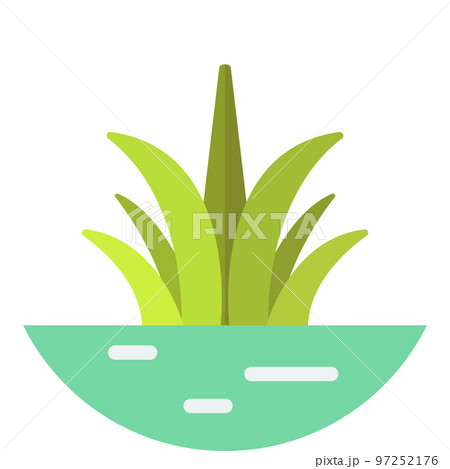 grass and ground illustration in minimal style 97252176