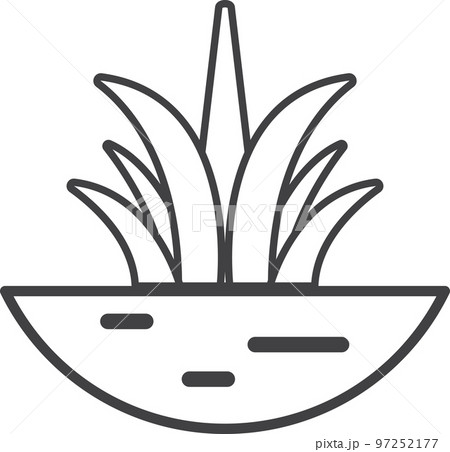 grass and ground illustration in minimal style 97252177