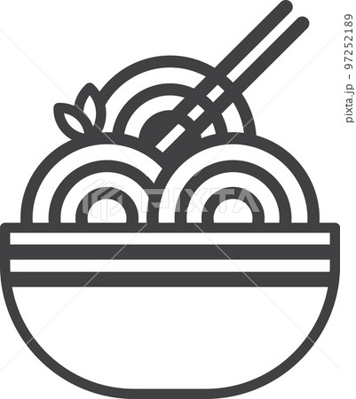 noodles and chopsticks illustration in minimal style 97252189
