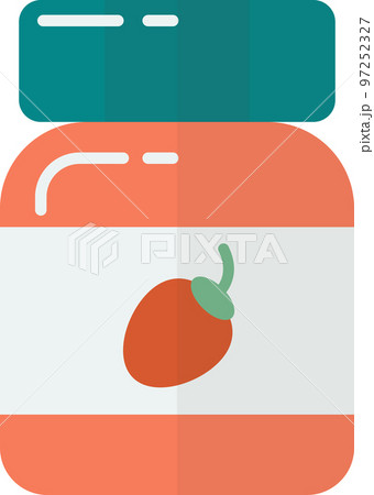 strawberry jam jar illustration in minimal style 97252327