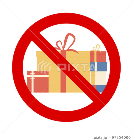 No gift and present to holiday christmas or birthday, ban and prohibition 97254000