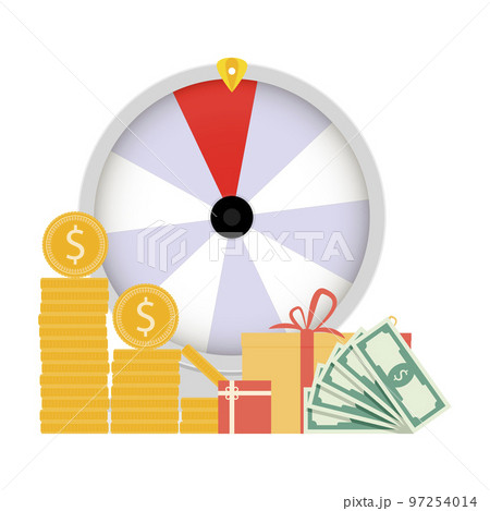 Award in lottery, prize in fortuna wheel, gift money 97254014
