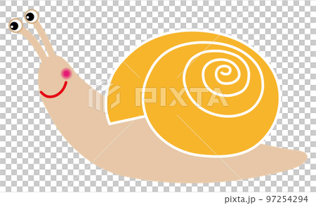 かわいい愛嬌のあるカタツムリのイラスト かわいい愛嬌のあるカタツムリのイラスト 97254294