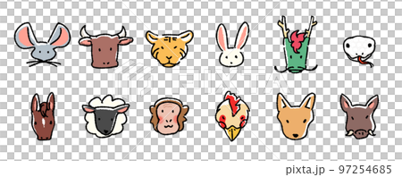 十二支の顔セット 97254685