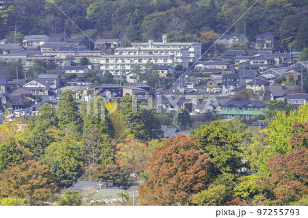 湯布院の町並み　由布観音展望台からの眺望　大分県由布市 97255793