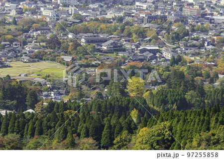 湯布院の町並み 狭霧台からの眺望 大分県由布市 湯布院の町並み 狭霧台からの眺望 大分県由布市 97255858