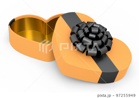 Gift boxes heart shaped with ribbon and bow isolated on white background. Gift boxes heart shaped with ribbon and bow isolated on white background. 97255949