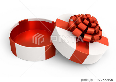 Gift boxes with ribbon and bow isolated on white background. greeting design 97255950