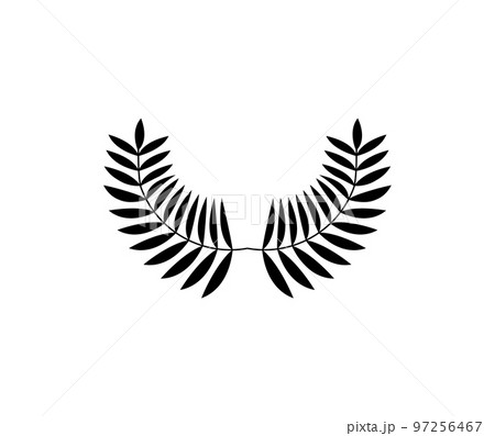 Laurel circle wreath. Branch greek olive oak wheat leaves 97256467