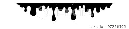 Drip of honey, melt drop. Black chocolate. Vector ink paint liquid. Sause syrip shape set 97256506