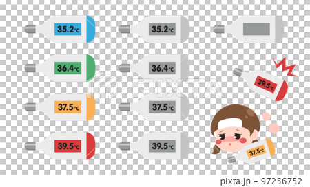 Thermometer illustration material set 97256752