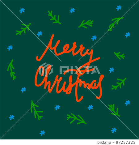 Winter lettering poster. Postcard with New Year's motives. Winter Christmas card 2023. 97257225