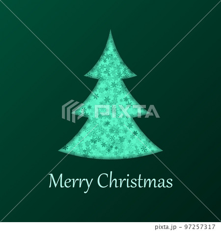 Christmas tree on green background. Design elements for holiday cards. Vector illustration Christmas tree on green background. Design elements for holiday cards. Vector illustration 97257317