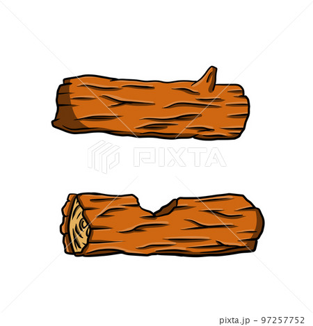 Vector Brown log. Building wood material. Vector Brown log. Building wood material. 97257752