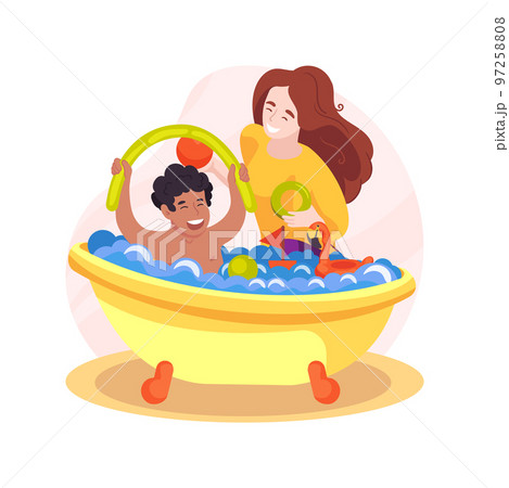 Bathing isolated cartoon vector illustration. 97258808