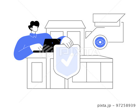 Security systems design abstract concept vector illustration. 97258939