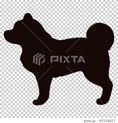 横向きのシンプルで可愛い柴犬のシルエットのイラスト素材 [97259627] - PIXTA