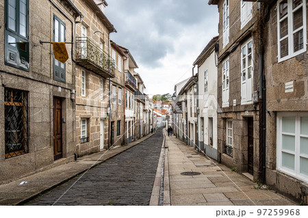 Hortas Street, Rua das Hortas is the first stage of Camino Finisterre at Santiago de Compostela, Galicia, Spain 97259968
