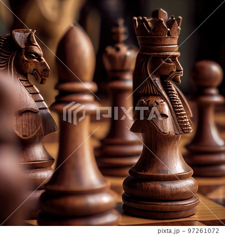 Chess pieces on the board. The concept of planning, decision-making, and strategy. Generative AI 97261072