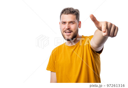 Man making yeah gesture 97261316