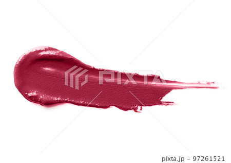 Magenta smudged lipstick isolated on white background. 97261521