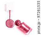 Poured magenta nail polish isolated on white background. 97261535