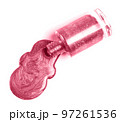 Poured magenta nail polish isolated on white background. 97261536