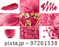 Creative collage in trendy viva magenta color. 97261538