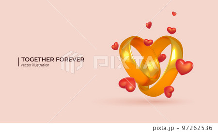 3d Vector Wedding Rings. Vector illustration 3d Vector Wedding Rings. Vector illustration 97262536