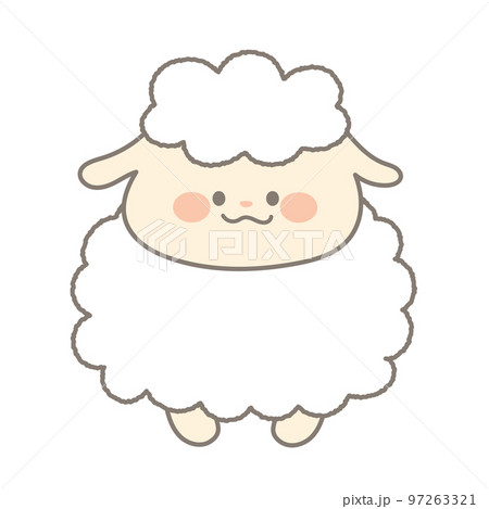 かわいいヒツジのキャラクター イラスト素材 かわいいヒツジのキャラクター イラスト素材 97263321