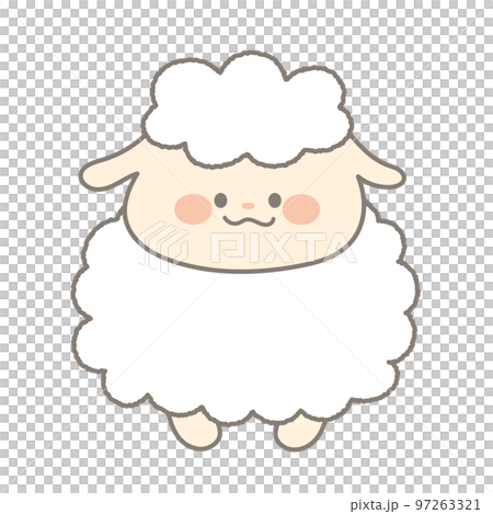 かわいいヒツジのキャラクター イラスト素材 かわいいヒツジのキャラクター イラスト素材 97263321