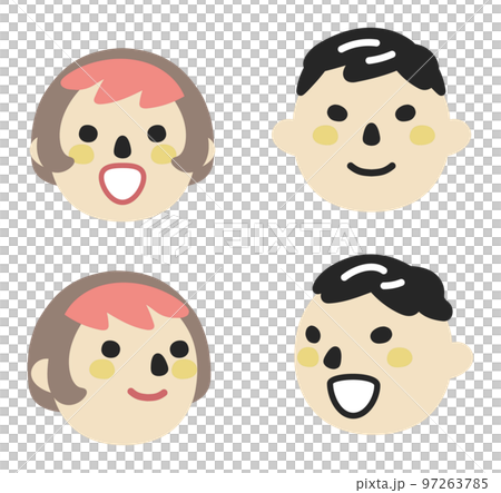 交談的男人和女人設置插圖素材 97263785