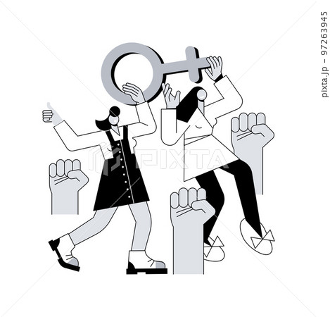 Feminism abstract concept vector illustration. Girl power, gender equality, feminism movement, women equal rights, female riot, feminists protest, social organization, ideology abstract metaphor. 97263945