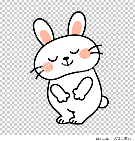 一隻可愛的兔子鞠躬的插圖素材 一隻可愛的兔子鞠躬的插圖素材 97263982