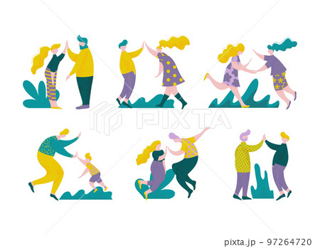 People Character Giving High Five Interacting with Each Other Vector Set People Character Giving High Five Interacting with Each Other Vector Set 97264720