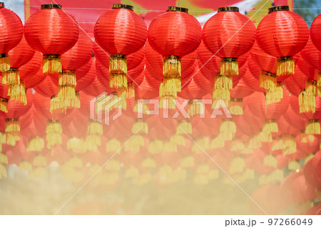 chinese new year lantern in chinatown area. 97266049