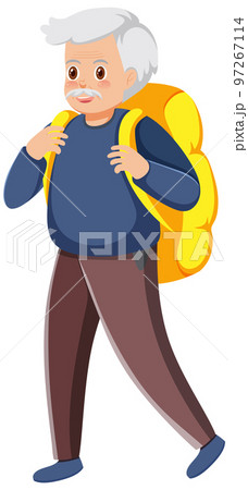 Senior man tourist with backpack 97267114