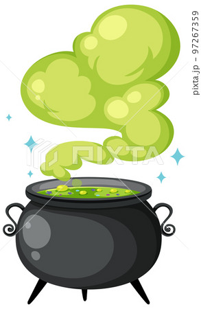 Witch magic potion pot on white background 97267359